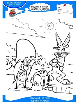 Çocuklar İçin Bugs Bunny Boyama Sayfaları 